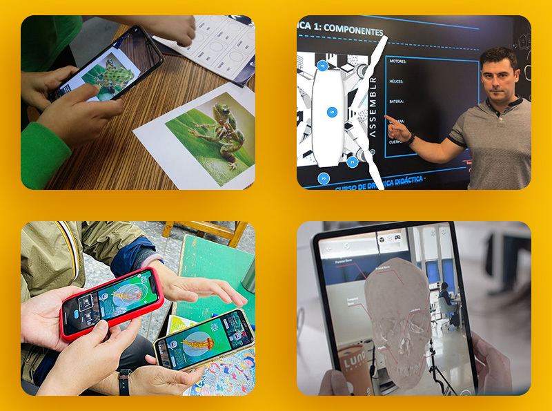 "Teacher using Assemblr EDU in the classroom, engaging students with interactive 3D models and AR experiences to enhance learning and participation."