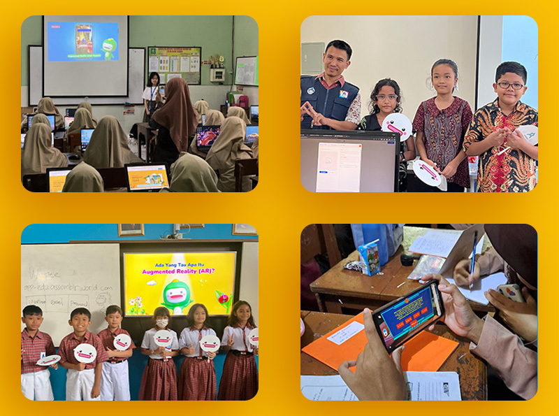 "Teacher using Assemblr EDU in the classroom, engaging students with interactive 3D models and AR experiences to enhance learning and participation."